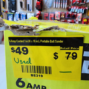 RYOBI BE319 RYOBI BE319 6 Amp Corded 3 in. x 18 in. Portable Belt Sander - Used | #condition_used