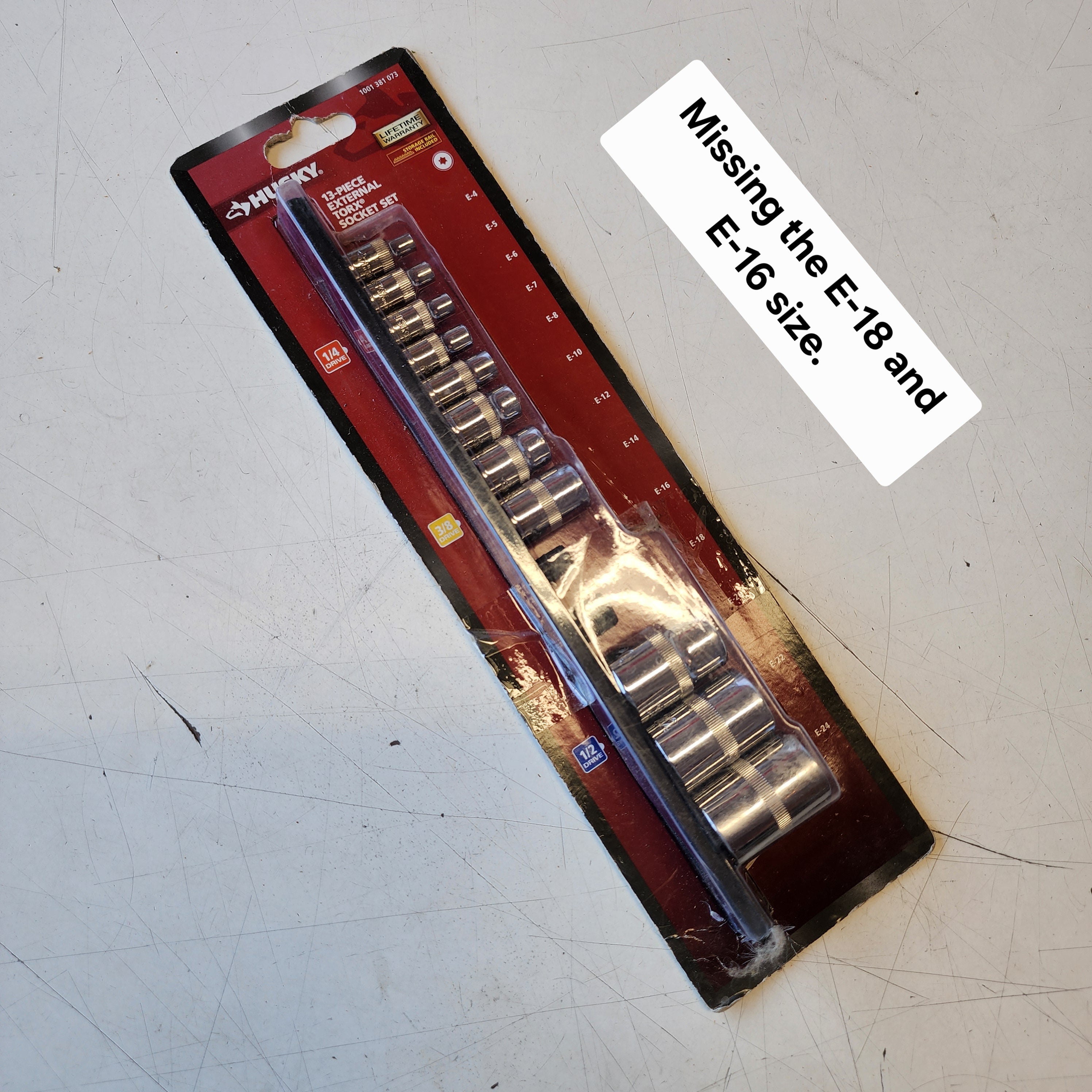 Husky 1/4 in., 3/8 in., and 1/2 in. E-Torx Socket Set 13-Piece Husky