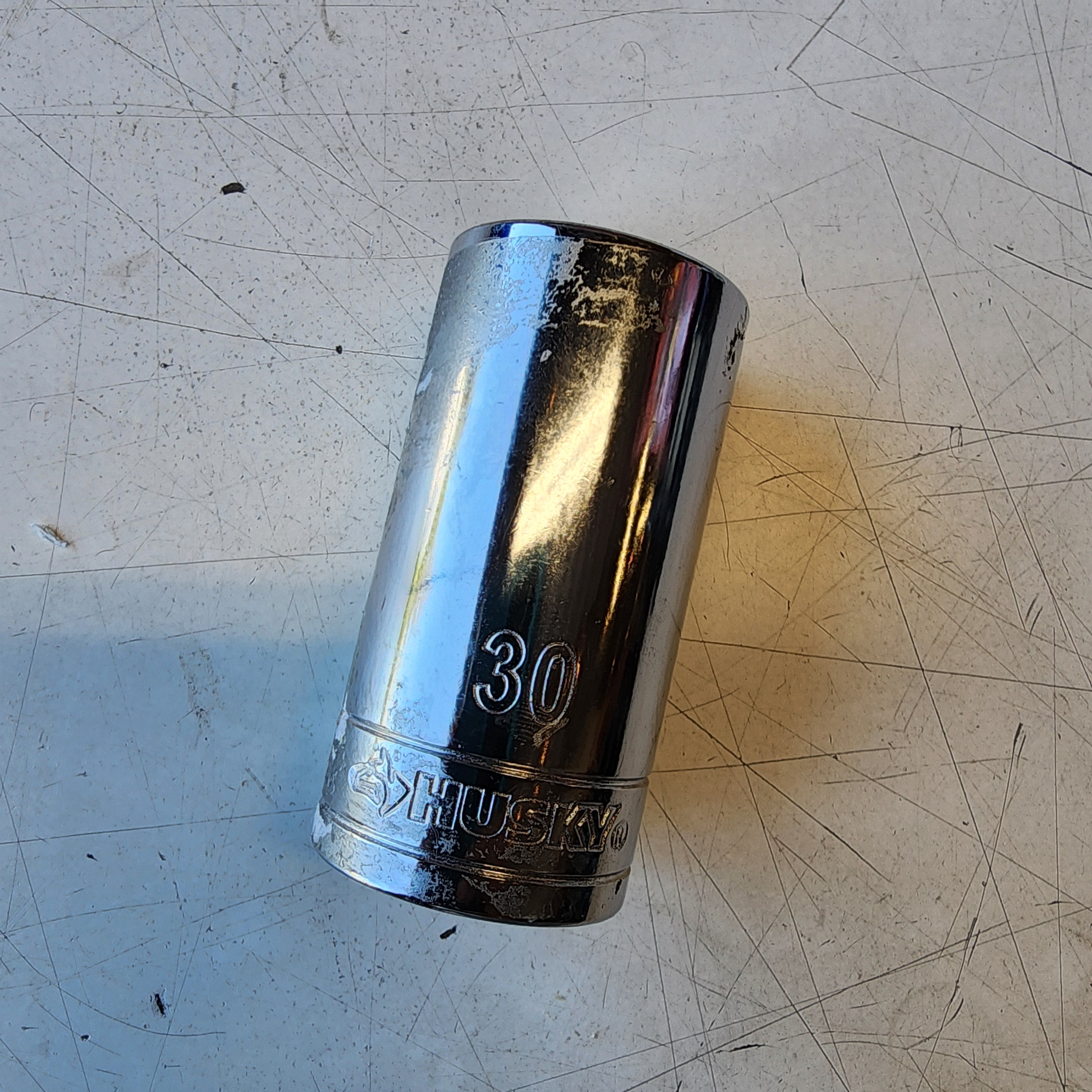 Husky 1/2 in. Drive 12 Point Deep Metric Socket 30mm Husky