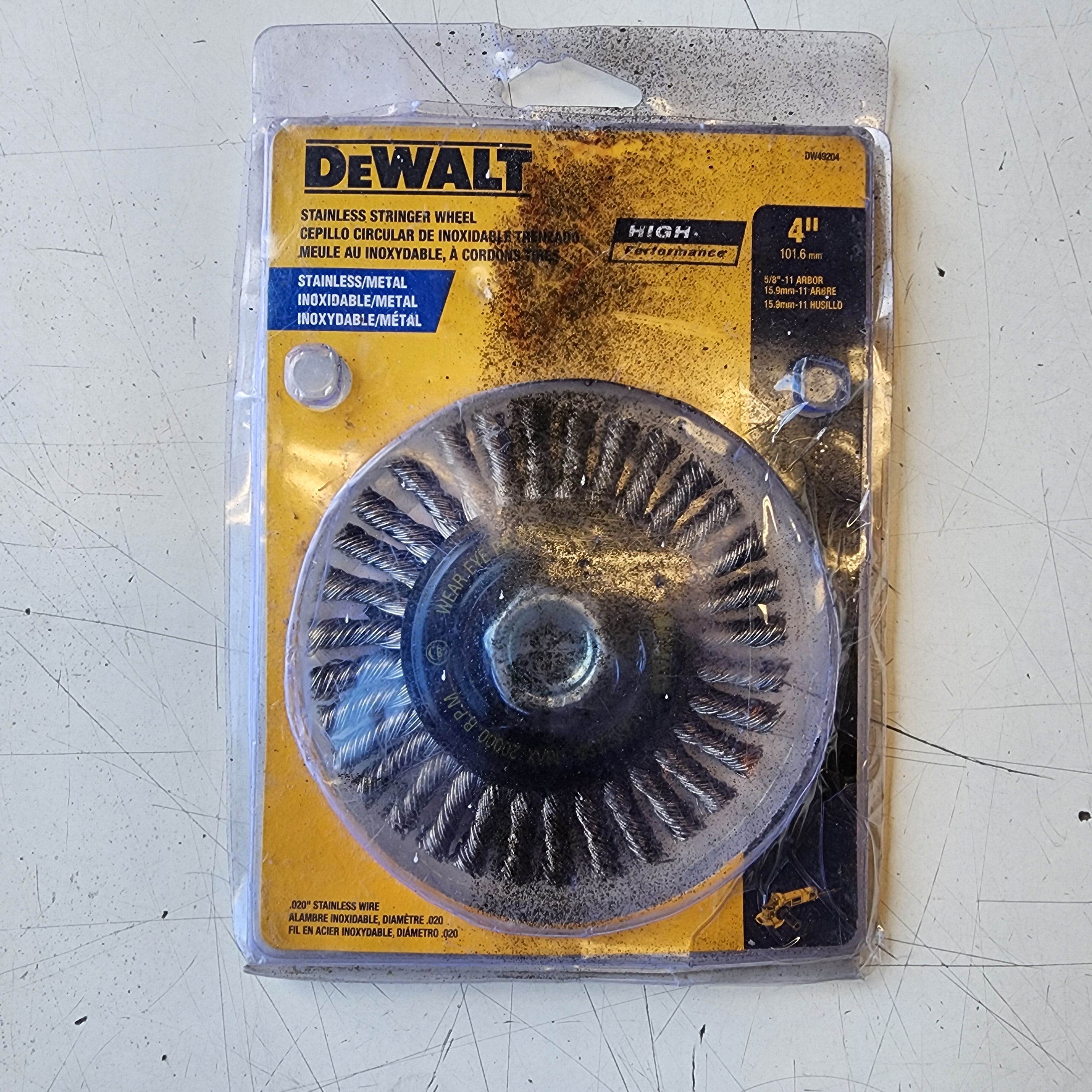 DEWALT DW49204, disco de alambre de acero inoxidable de 4 pulgadas, tipo stringer, grueso