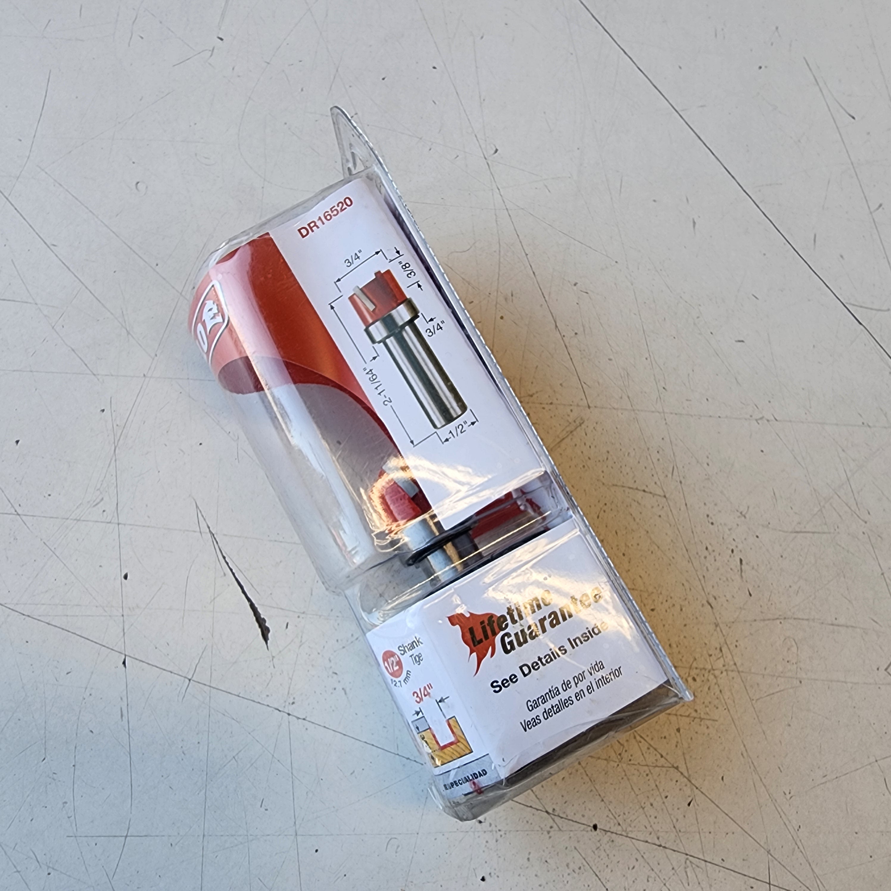 DIABLO DR16520 Fresa para ranurar con rodamiento superior de carburo de 3/4 pulg. x 1/2 pulg.