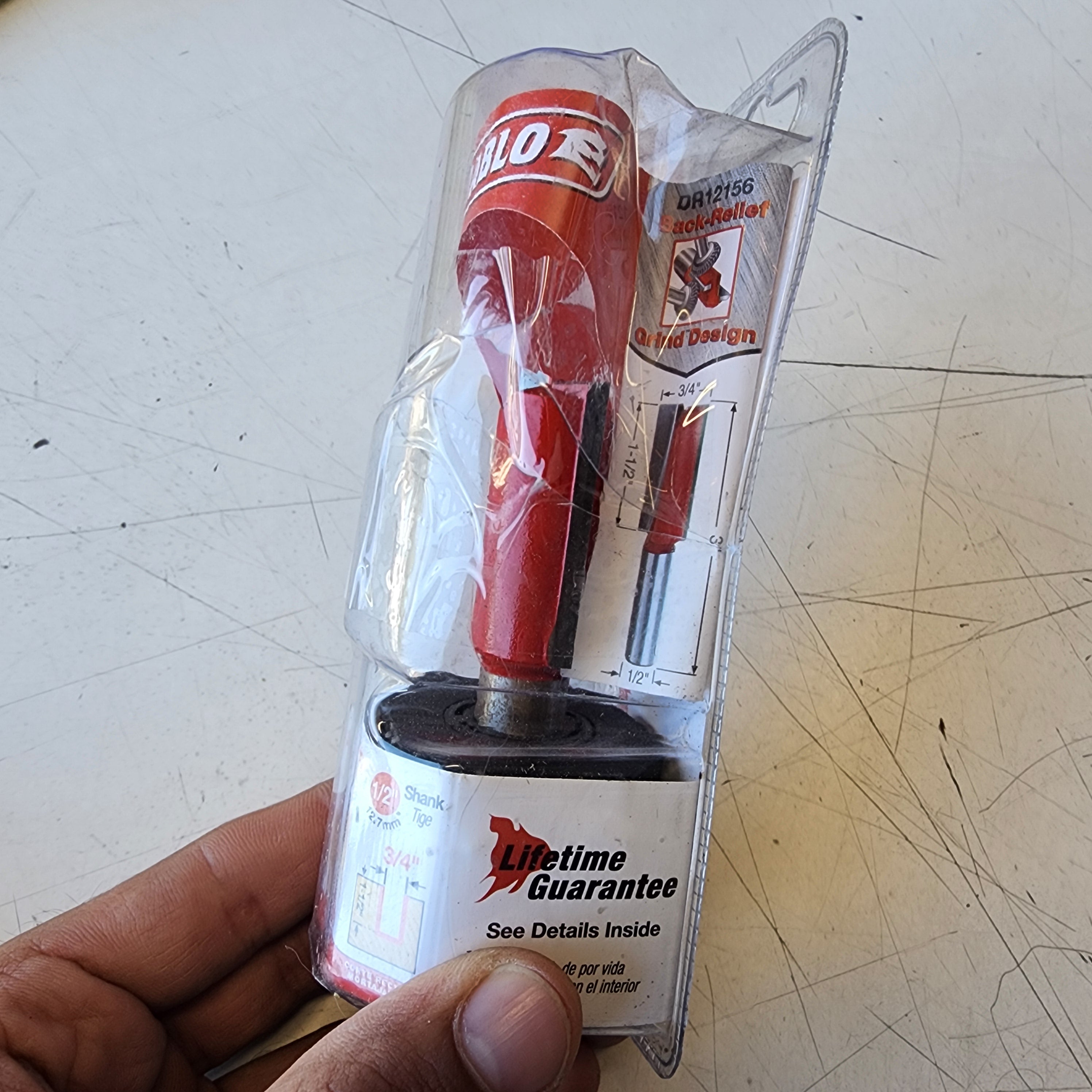 Broca recta para router de carburo DIABLO DR12156 de 3/4 pulg. x 1-1/2 pulg.