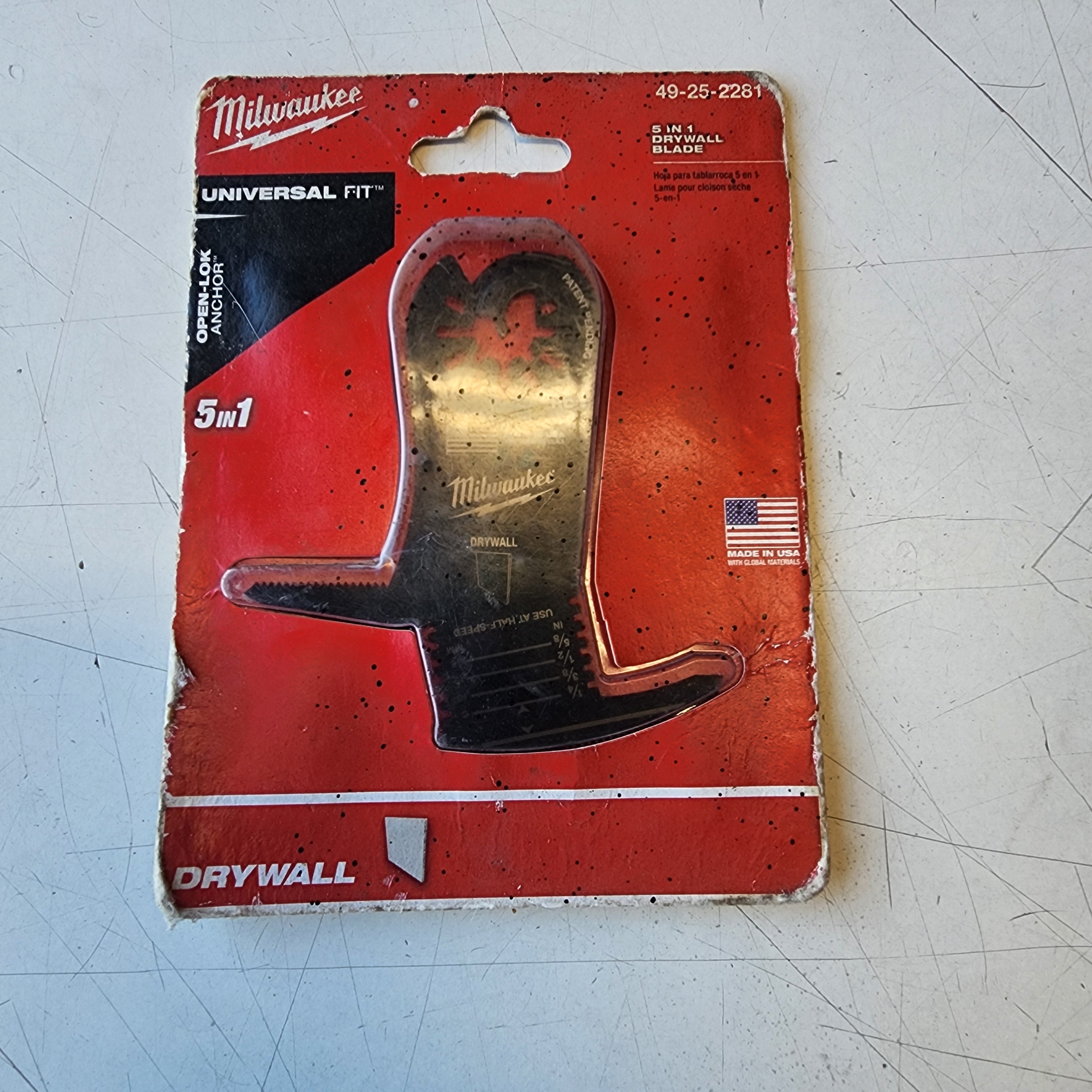Hoja de multiherramienta oscilante para paneles de yeso Milwaukee 49-25-2281 5 en 1 de ajuste universal de acero con alto contenido de carbono