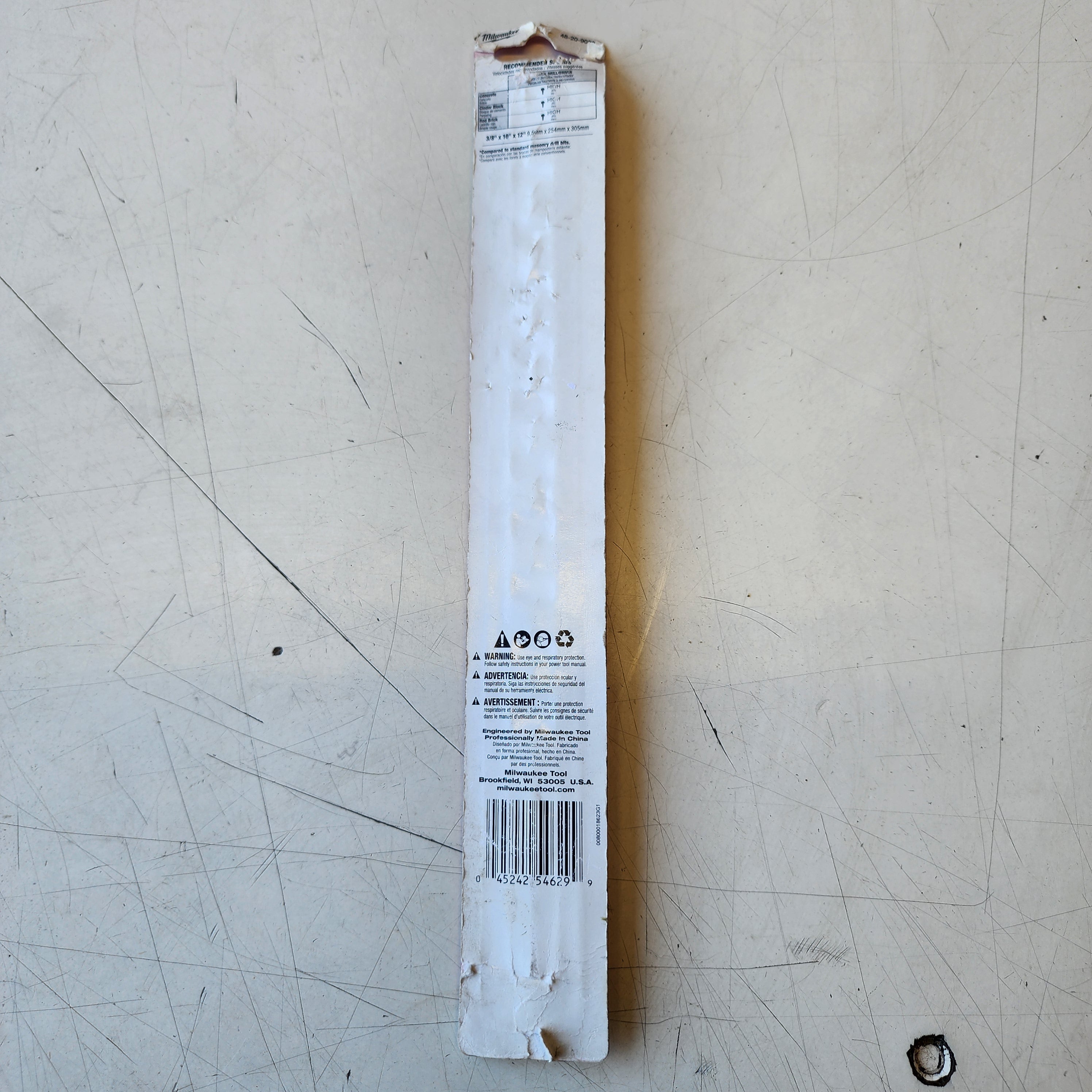 Broca percutora de carburo Milwaukee 48-20-9022 de 3/8 pulg. x 10 pulg. x 12 pulg.