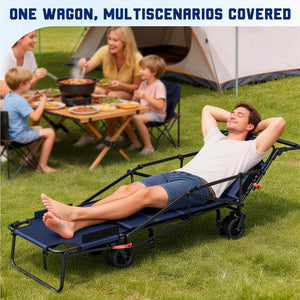 2-in-1 Folding Wagon Cart Chair 650LBS Capacity DailySale