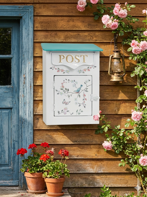 Vintage Farmhouse Wall-Mounted Post Box Mailbox Metal Letter Box Outdoor 2Dropme