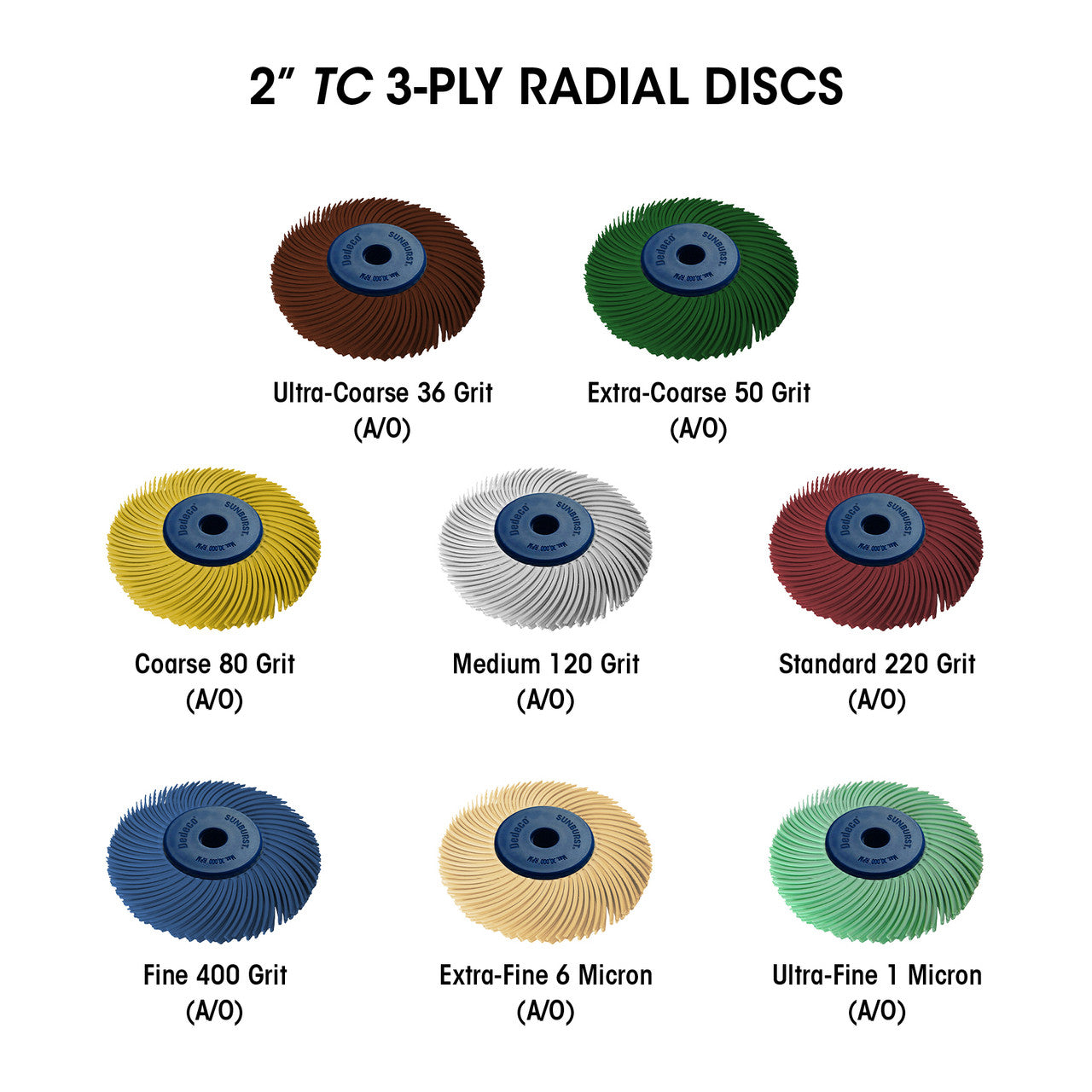 2" 3-Ply Radial Disk Starter Kit, 8pcs, Dedeco Sunburst Pepetools