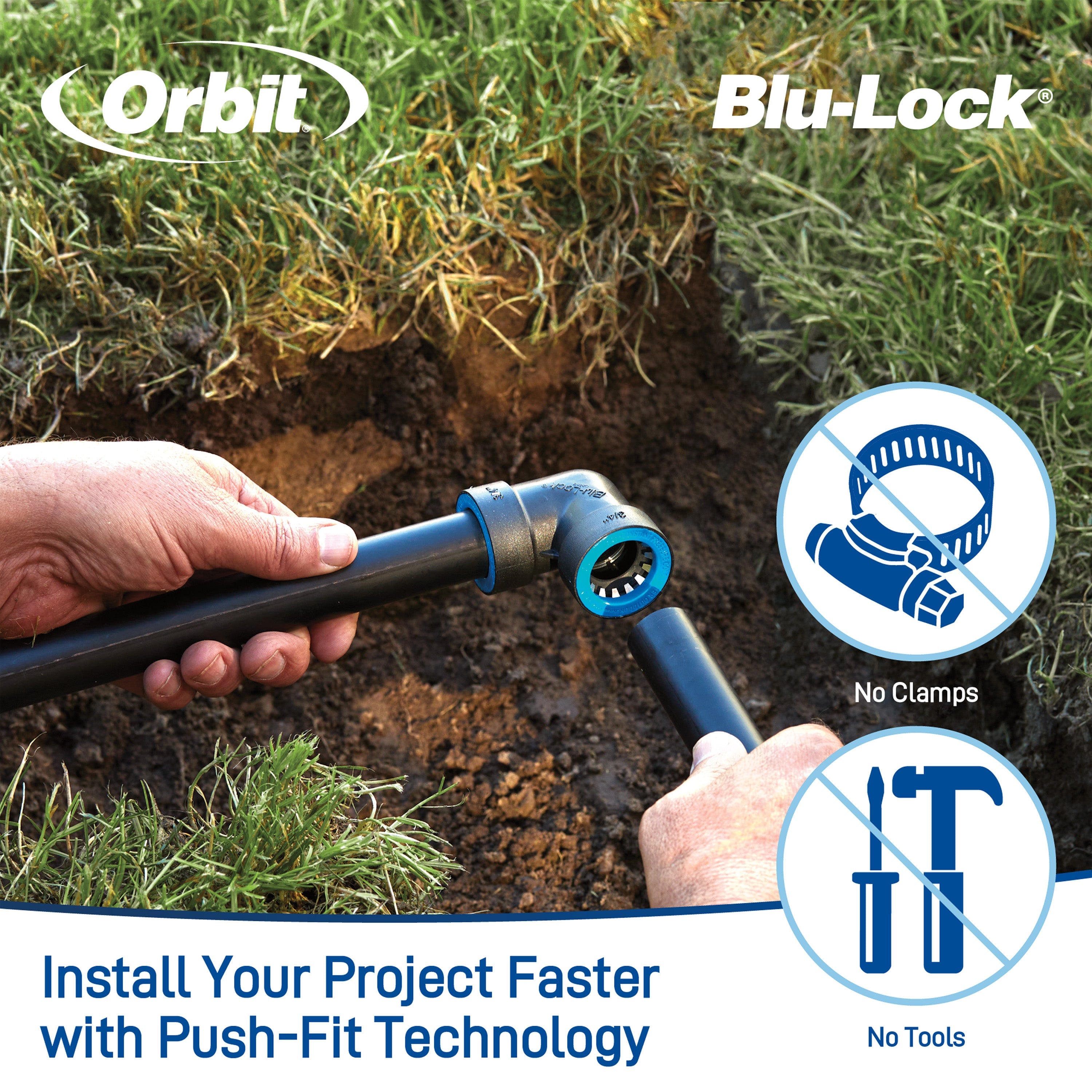 3/4" x 3/4" x 1/2" Blu-Lock Reducing Tee 31373 Orbit Irrigation
