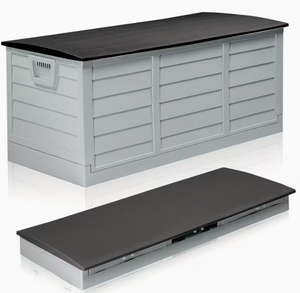 75 Gallon Heavy-Duty Outdoor Deck Box – Waterproof Patio Storage Box with Hinged Lid, Lockable & Easy Assembly 2Dropme