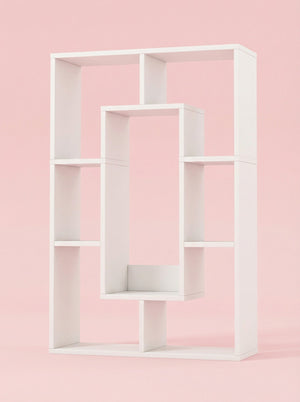 7-Tier Cube Bookshelf, Tall Narrow Bookcase for Small Spaces 2Dropme