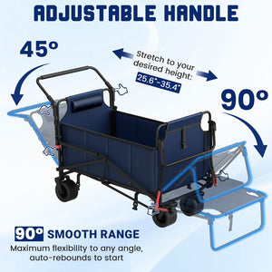 2-in-1 Folding Wagon Cart Chair 650LBS Capacity DailySale