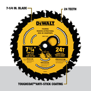 DEWALT 7-1/4 in. 24-Tooth Rough Finish Carbide Circular Saw Blade DEWALT