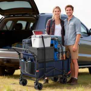 2-in-1 Folding Wagon Cart Chair 650LBS Capacity DailySale