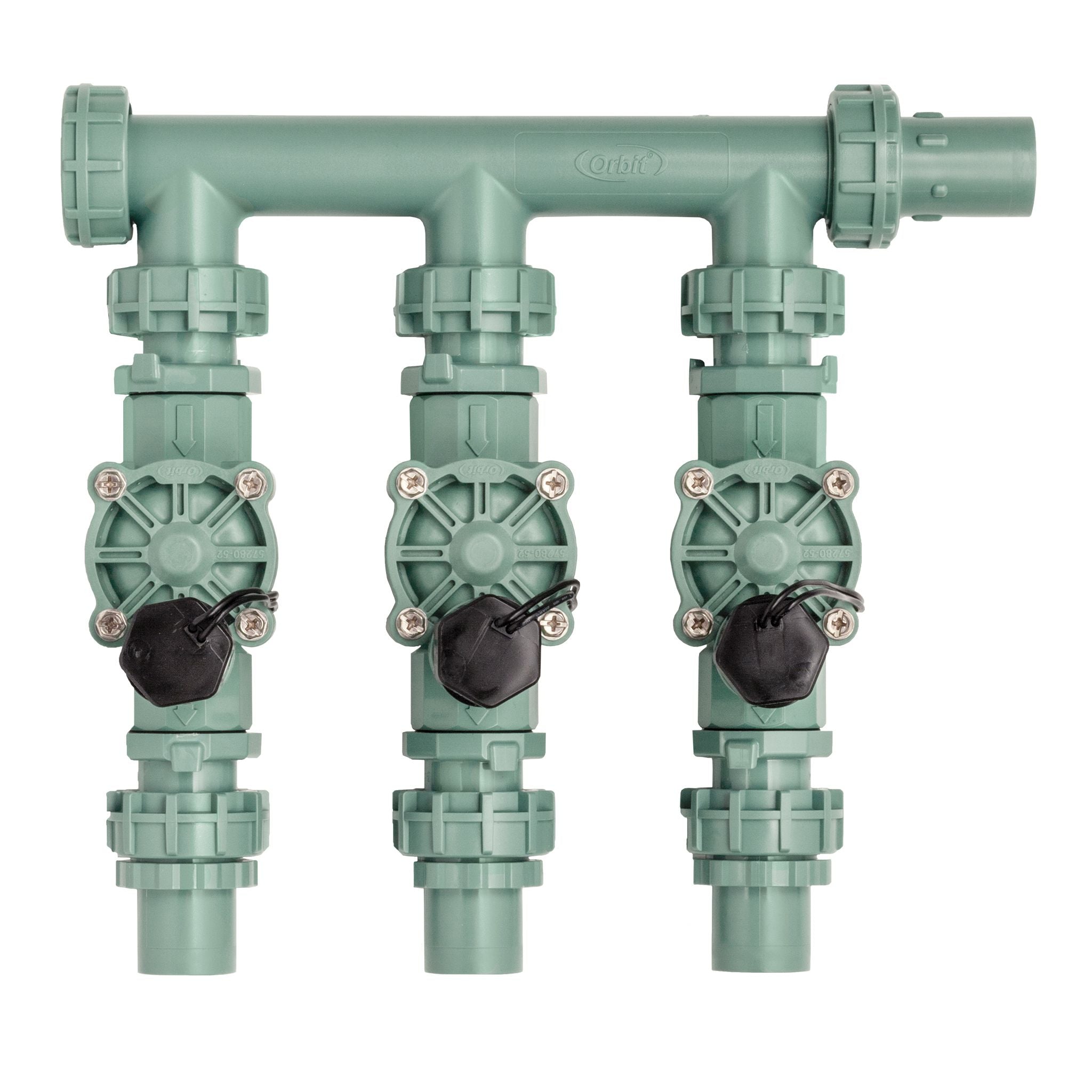3-Valve Preassembled Manifold with PVC Adapters Orbit Irrigation