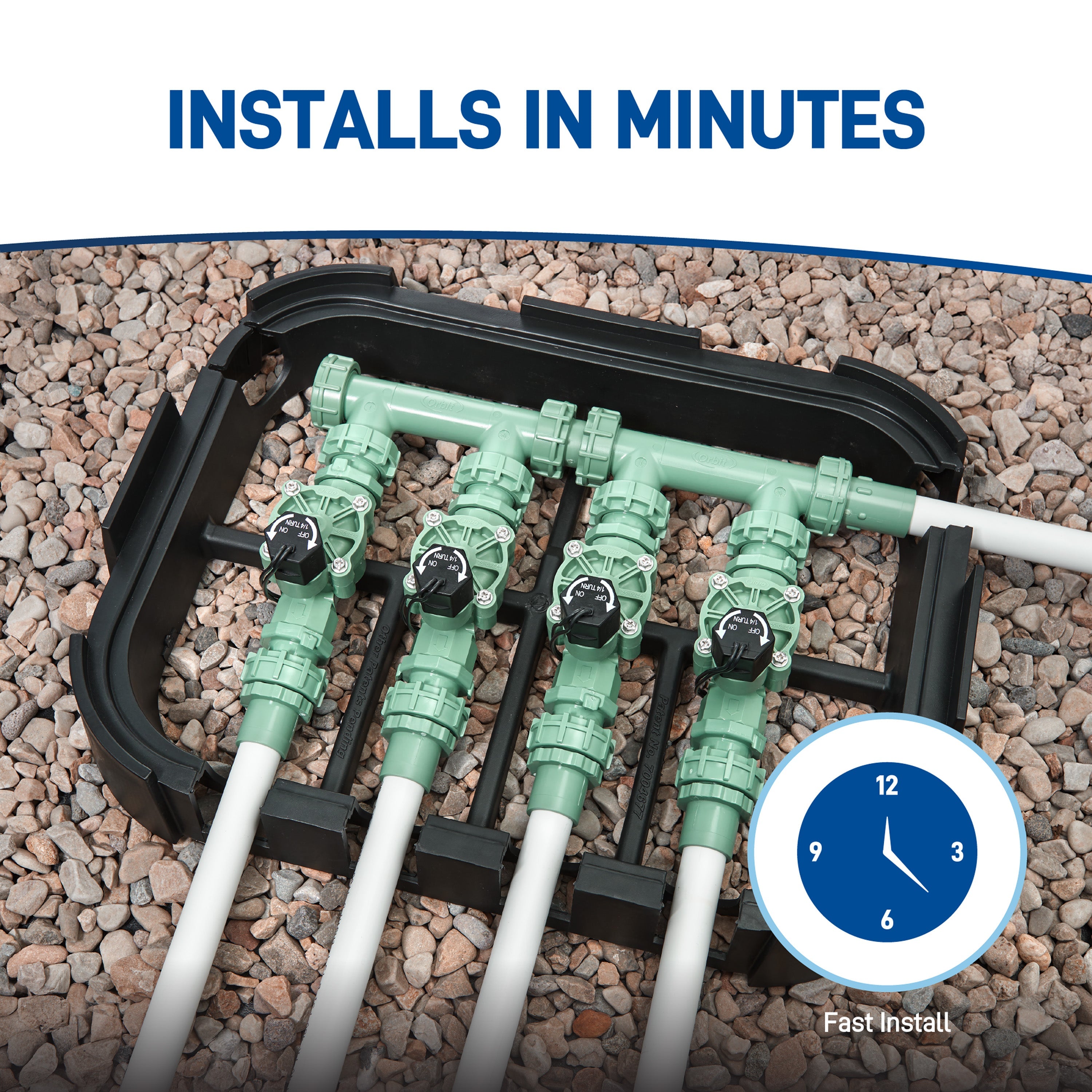 Orbit 4-Valve Preassembled Manifold with PVC Adapters Orbit Irrigation