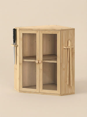 Bamboo Bread Box with Clear Doors – 2-Tier Kitchen Countertop Organizer 2Dropme