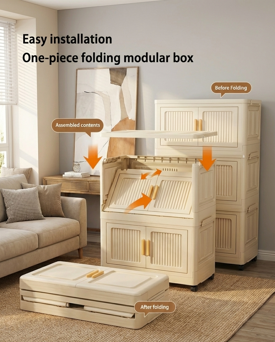 2-6 Layer Foldable Rolling Storage Bin Cabinet | Large Capacity Closet Organizer 2Dropme