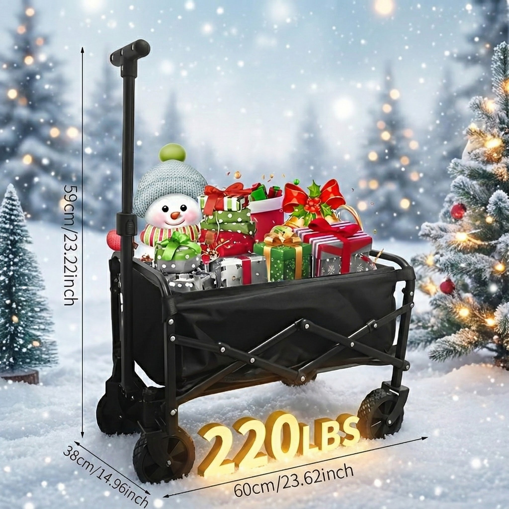 680LBS Heavy Duty Folding Wagon Cart All Terrain Garden Beach Utility Cart 2Dropme