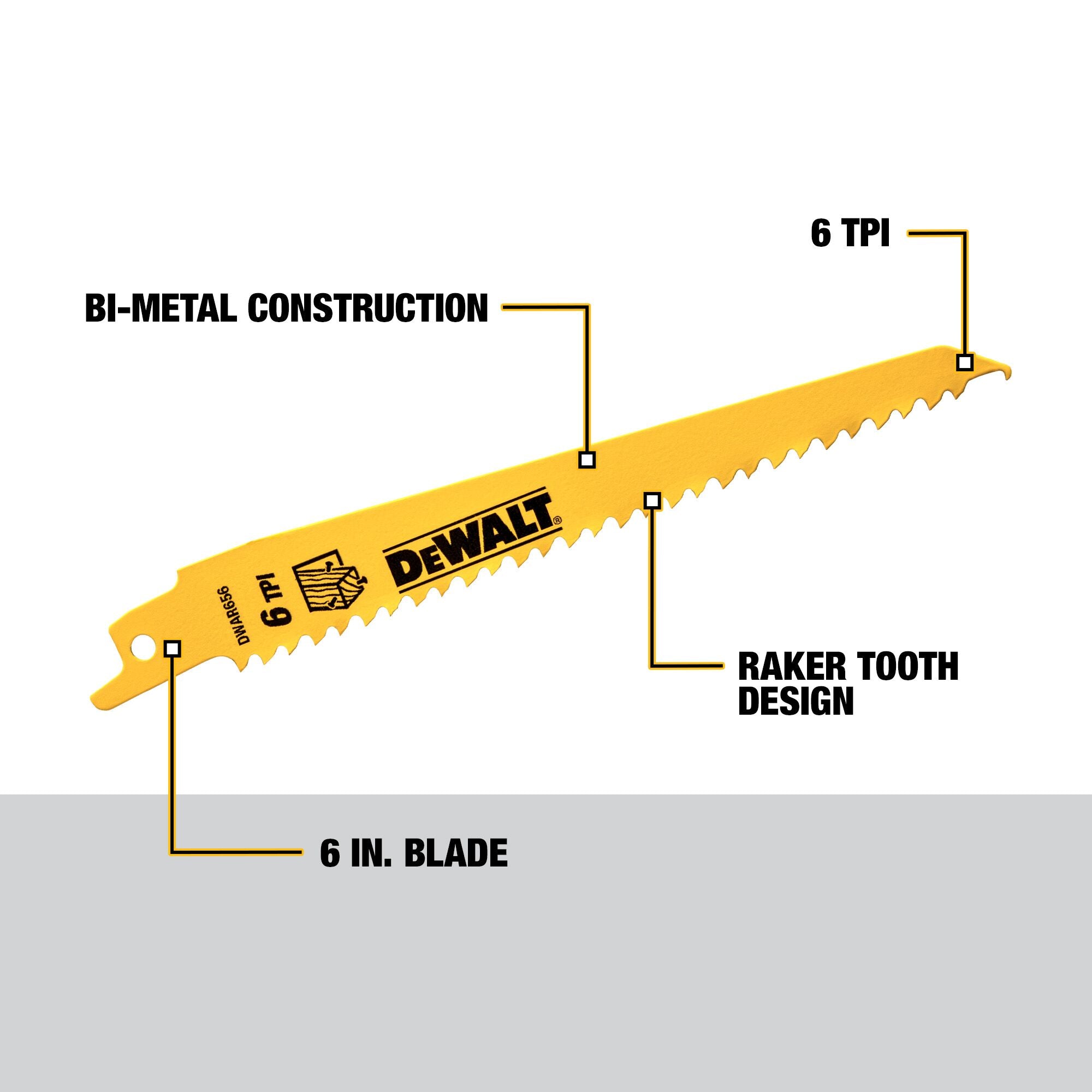 DEWALT Bi-Metal Wood/Metal Cutting Reciprocating Saw Blade Set