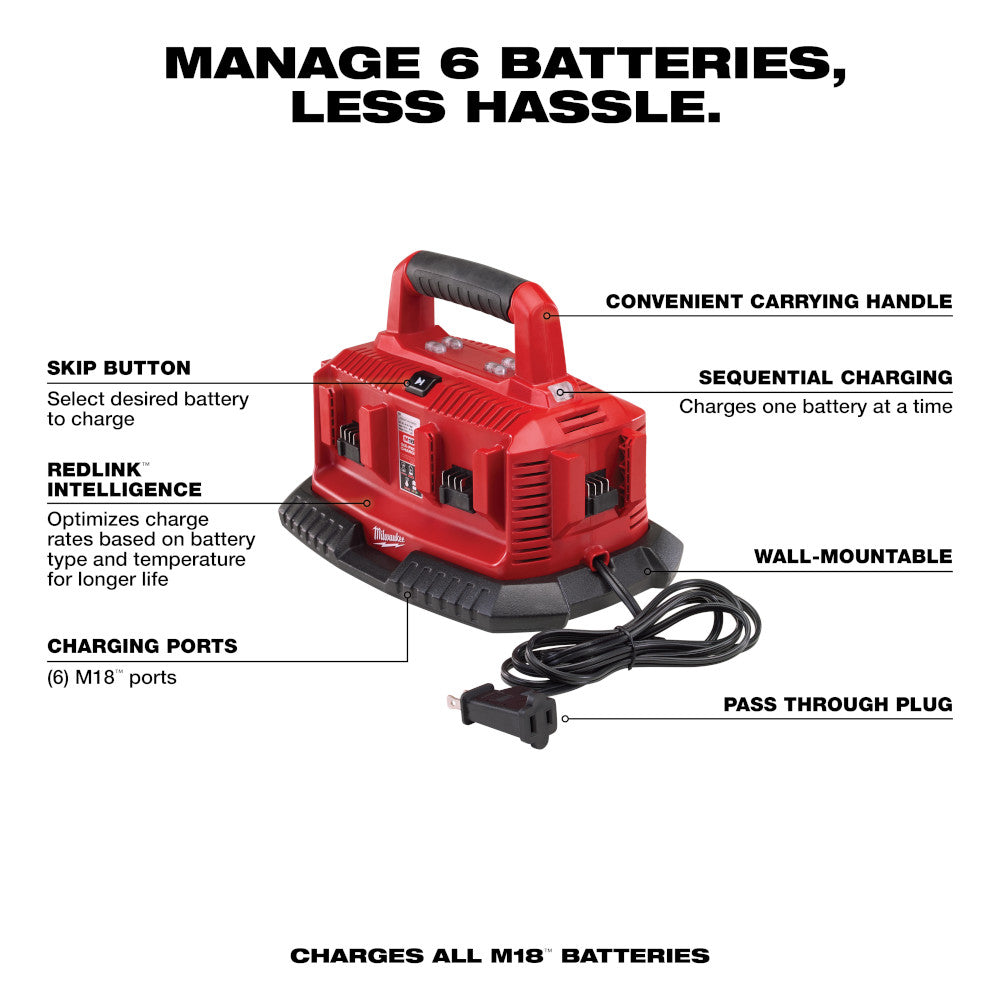 Milwaukee 48-59-1806 M18™ Six-Pack Sequential Charger Way Source