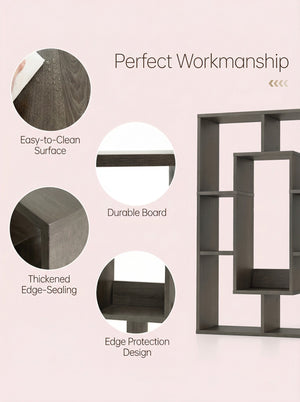 7-Tier Cube Bookshelf, Tall Narrow Bookcase for Small Spaces 2Dropme
