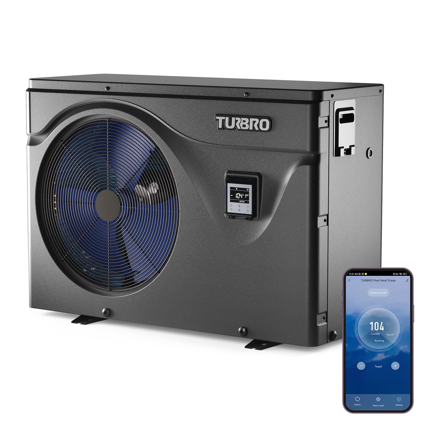 Beluga Inverter Pool Heat Pump, 50K/75K BTU TURBRO
