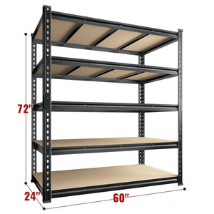 Heavy Duty Metal Garage Shelving Rack 2000lbs 4/5/6-Tier Steel Shelf 60"/72"/84" 2Dropme