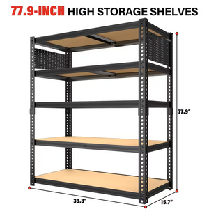 Heavy Duty Metal Garage Shelving Rack 2000lbs 4/5/6-Tier Steel Shelf 60"/72"/84" 2Dropme