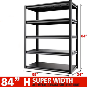 Heavy Duty Metal Garage Shelving Rack 2000lbs 4/5/6-Tier Steel Shelf 60"/72"/84" 2Dropme