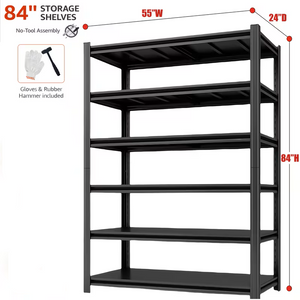 Heavy Duty Metal Garage Shelving Rack 2000lbs 4/5/6-Tier Steel Shelf 60"/72"/84" 2Dropme