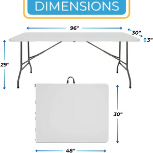 4ft/6ft Portable Plastic Folding Table – Indoor & Outdoor Dining 2Dropme