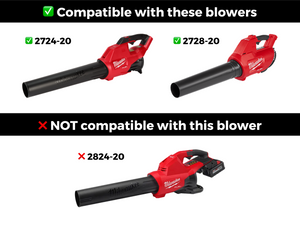 STUBBY® Car Drying Nozzle for Milwaukee M18 FUEL Gen I & II Single Battery Leaf Blowers (2724-20 & 2728-20) Stubby Nozzle Co.