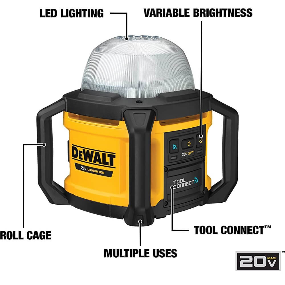 DEWALT DCL074 Tool Connect™ 20V MAX* All-Purpose Cordless Work Light (Tool Only) VM Hardware