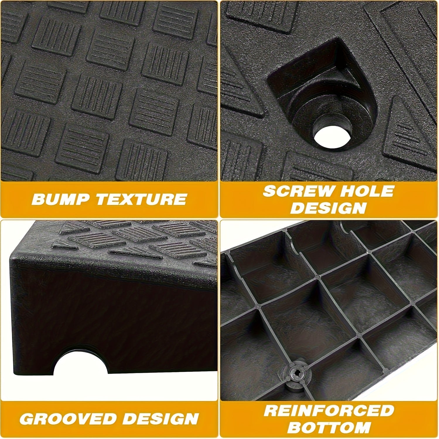 2PCS Heavy Duty Curb Ramp Portable Non-Slip Driveway Ramp for Car Wheelchair 2Dropme