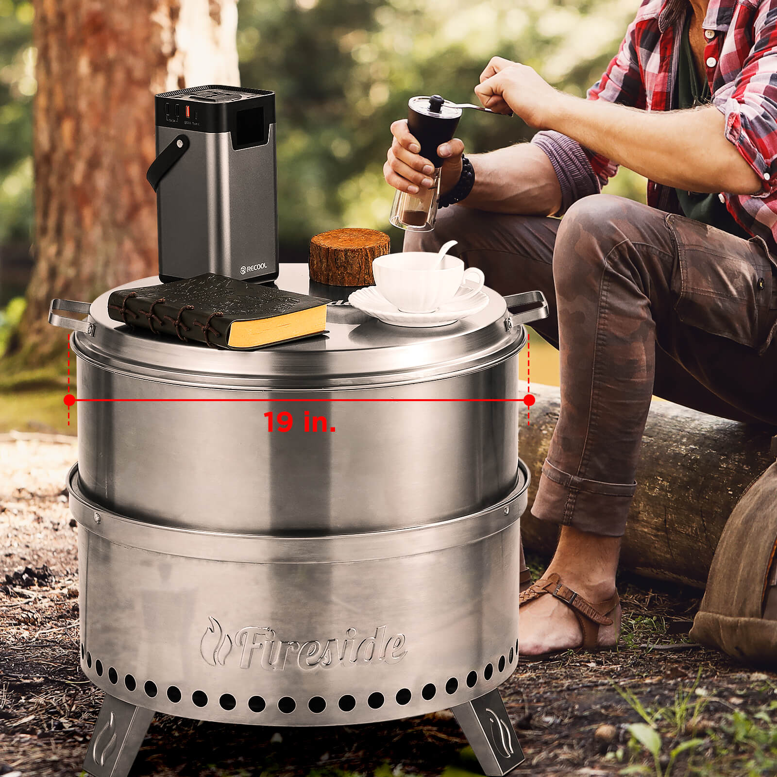 Fireside Pluto R19 Stainless Steel Fire Pit Lid TURBRO