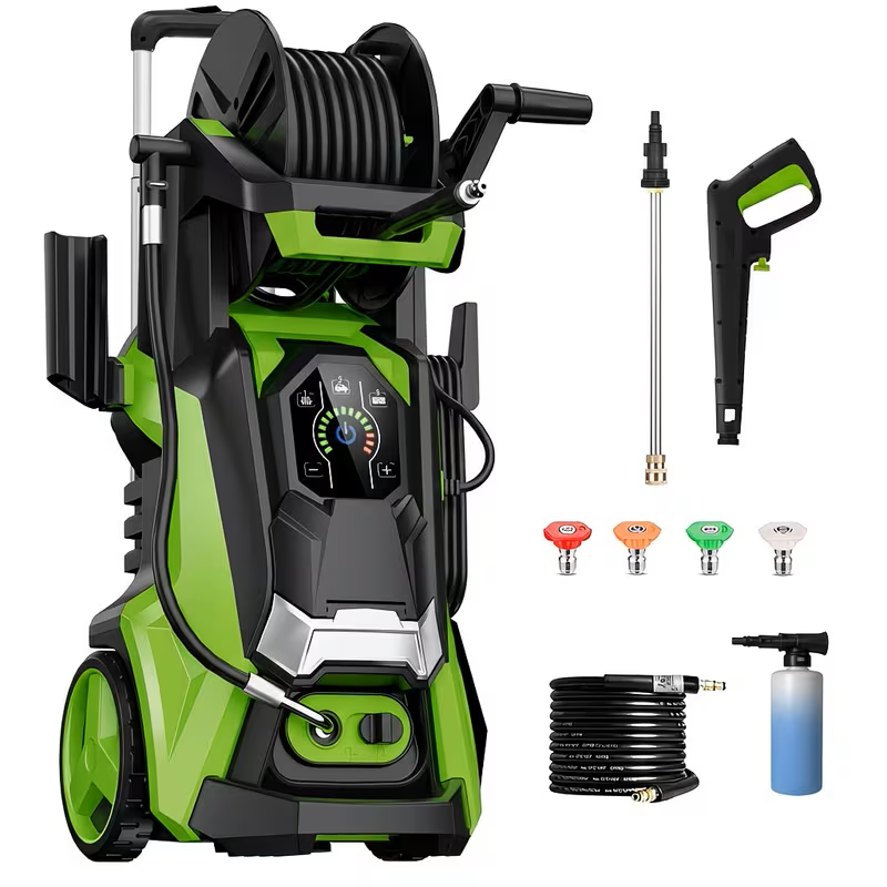Electric Pressure Washer 4500 PSI 3.2 GPM w/ Foam Cannon Hose Reel 2Dropme