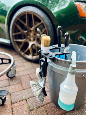 BucketCaddy - Wheel, Tire, & Detailing Brush Organizer for 5-gallon and 6-gallon Car Wash Buckets Stubby Nozzle Co.