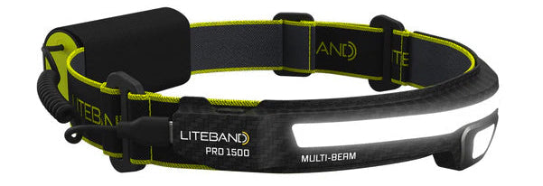 Linterna frontal recargable LED PRO de 1500 lúmenes con haz múltiple