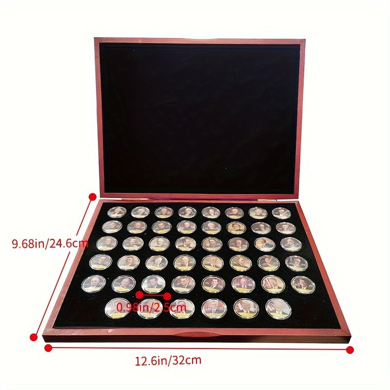 46pcs Replica US Commemorative Coins Collection Set w/ Display Case Gift 2Dropme