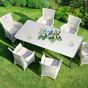 4ft/6ft Portable Plastic Folding Table – Indoor & Outdoor Dining 2Dropme
