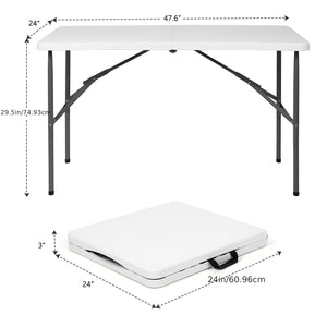 4ft/6ft Portable Plastic Folding Table – Indoor & Outdoor Dining 2Dropme