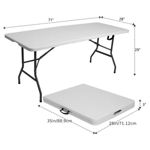 4ft/6ft Portable Plastic Folding Table – Indoor & Outdoor Dining 2Dropme