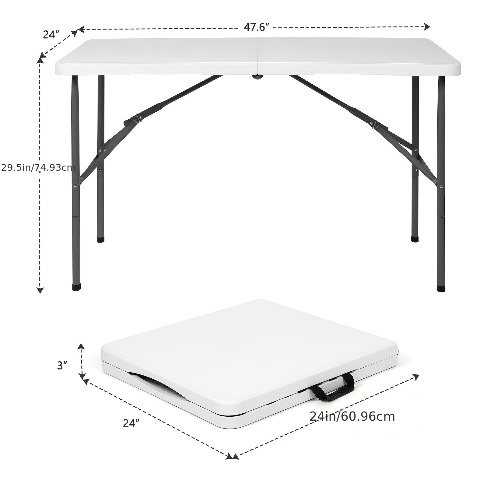 4ft/6ft Portable Plastic Folding Table – Indoor & Outdoor Dining 2Dropme