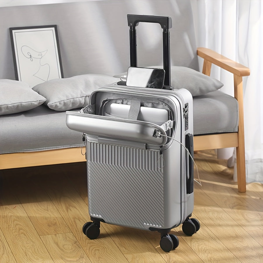 Carry On Luggage Hard Shell Spinner Suitcase USB TSA Lock Front Pocket Travel Bag 2Dropme