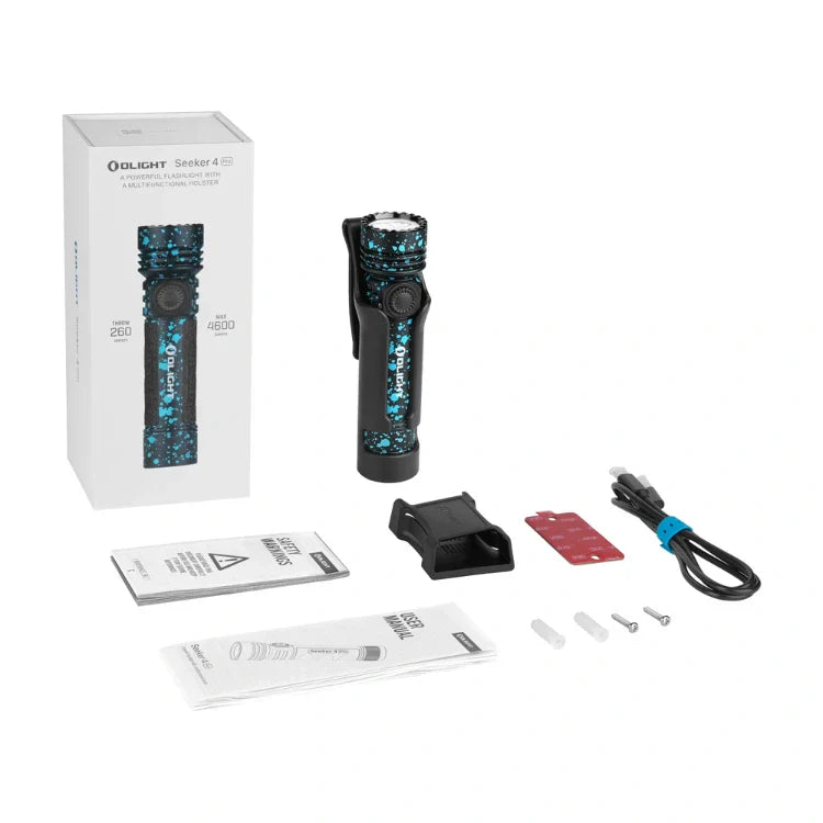 OLIGHT SEEKER4PRODPOCCW Seeker 4 Pro High Power Flashlight - Deep Ocean CW(5700~7000K) VM Hardware