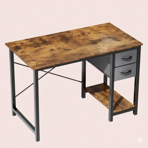 40/47 Inch Computer Desk with Fabric Storage Drawers, Modern Home Office Table 2Dropme