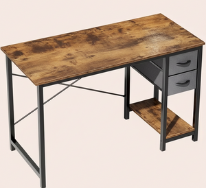 40/47 Inch Computer Desk with Fabric Storage Drawers, Modern Home Office Table 2Dropme