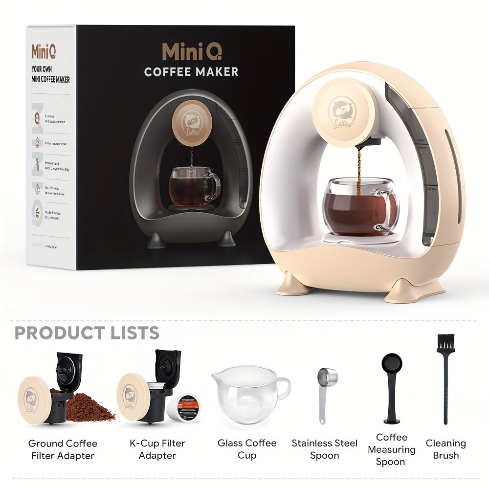 2 in 1 Single Serve Coffee Maker K Cup & Ground Coffee Brewer 4-8 Cup Size 2Dropme