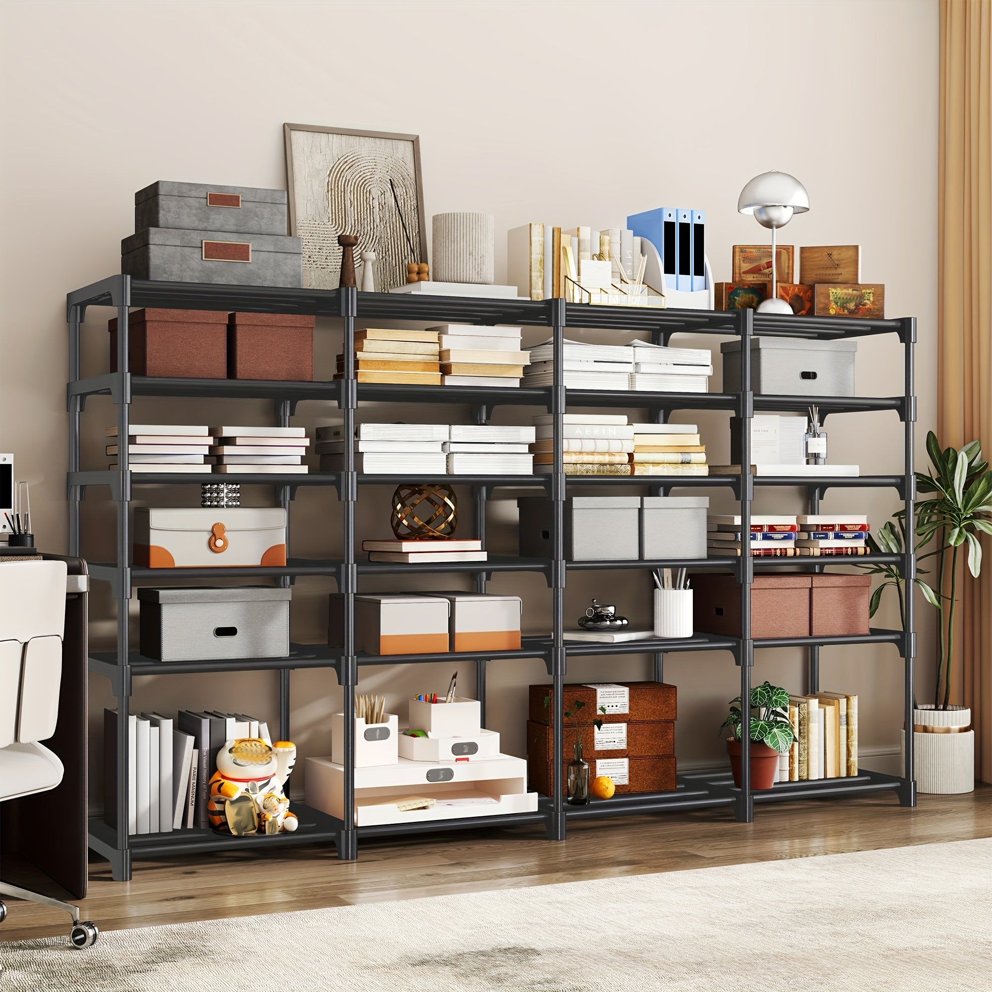 Stackable Shoe Rack Bookshelf Storage Shelf Freestanding Organizer for Entryway 2Dropme