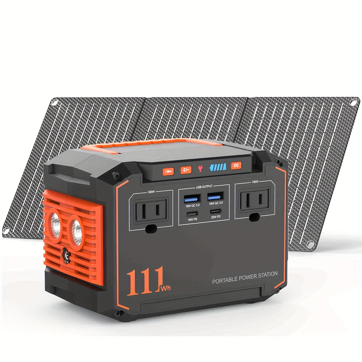 300W Portable Power Station Solar Generator w/ Foldable Solar Panel Camping Backup Power Supply 2Dropme